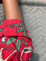 Short frill dress animal screen print